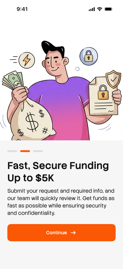 Adri Cash onboarding screen